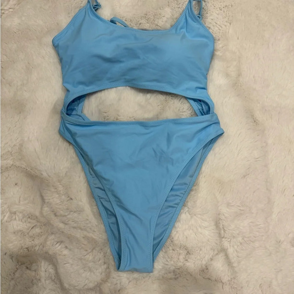 Meyeeka Womens Scoop Neck Cut Out Front Lace Up Back High Cut Monokini - Picture 9 of 11